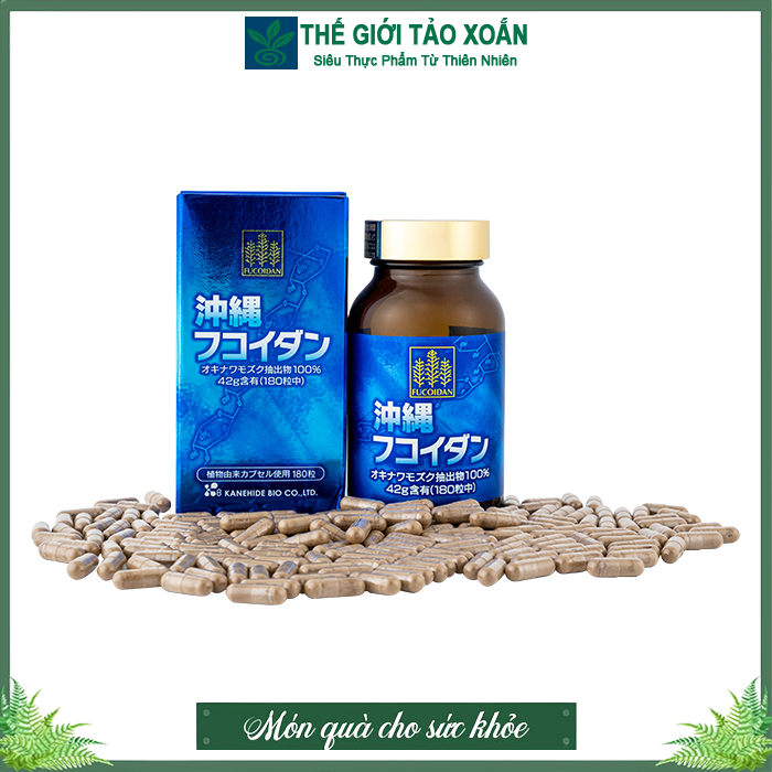 (Mẫu mới 2024) Okinawa Fucoidan Xanh Nhật Bản - nhập khẩu chính hãng. Hộp 180 viên