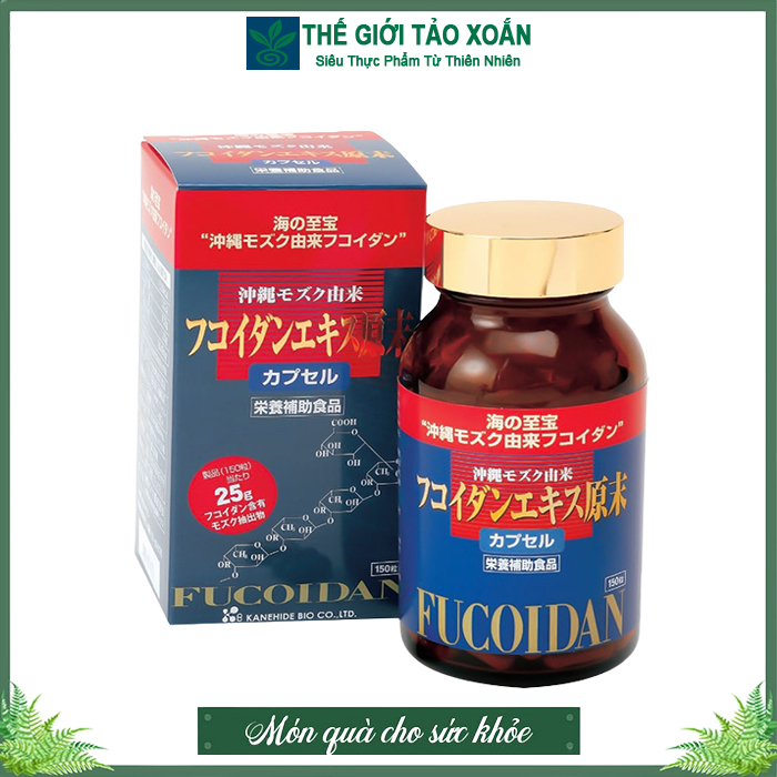 Fucoidan đỏ Nhật Bản - tăng sức đề kháng, tăng cường chức năng gan. Hộp 150 viên