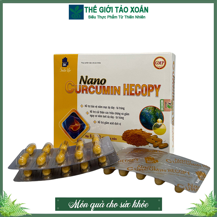 Nano Curcumin Hecopy - Viên uống chứa Fucoidan khắc tinh của bệnh dạ dày. Hộp 60 viên