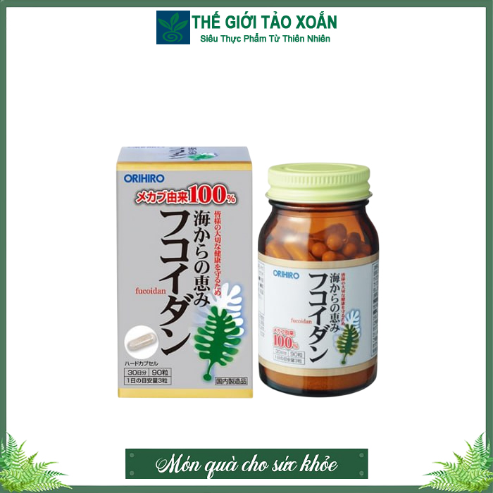 Viên tảo nâu Orihiro Fucoidan Nhật Bản. Hộp 90 viên